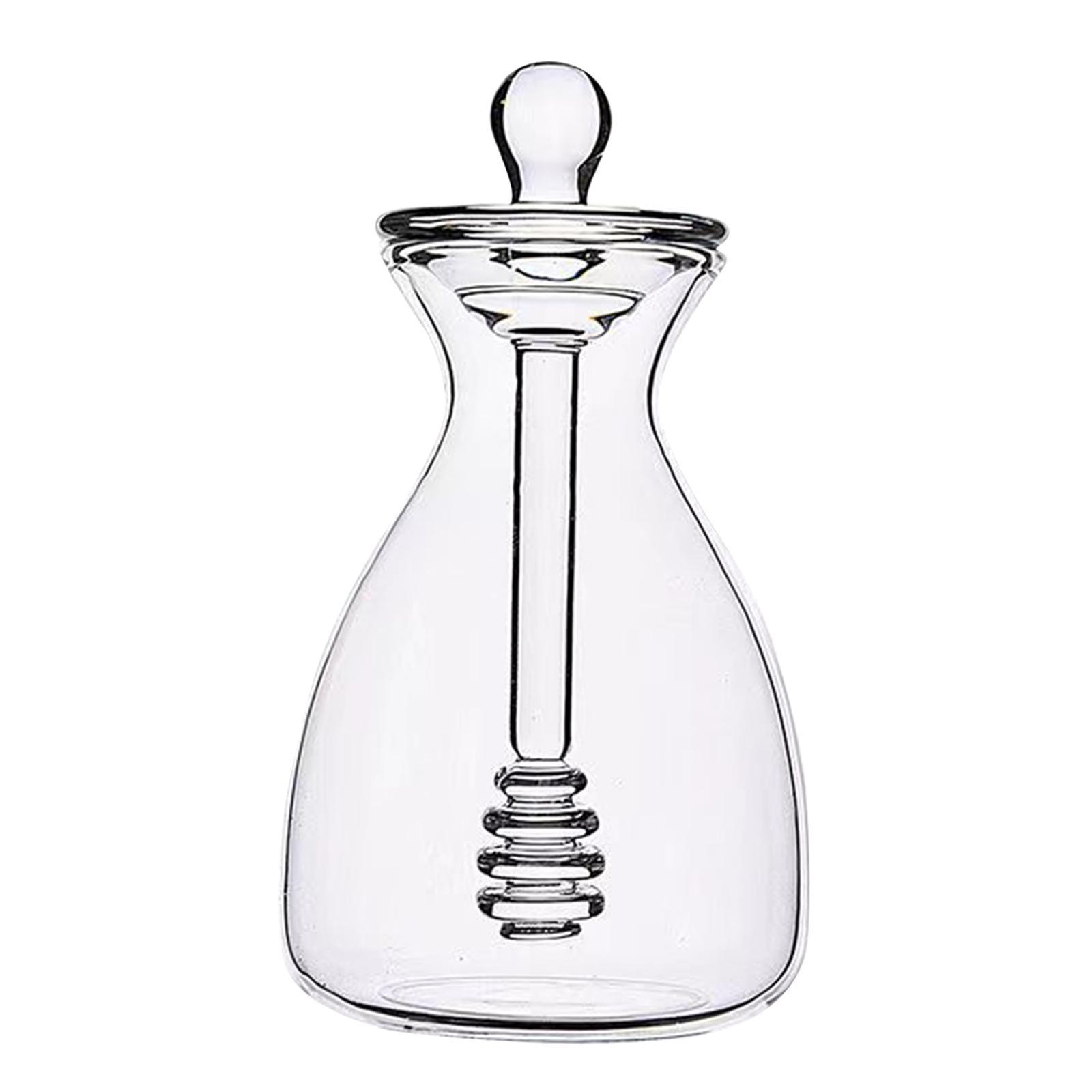 Glass Honey Pot Dispenser Clear Honey Bee Pot for Home Wedding Party Kitchen