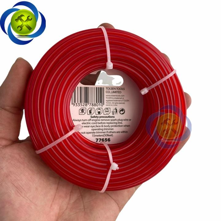 Dây cắt cỏ Tolsen 77656 kích thước 2,7mm x 15mét màu đỏ