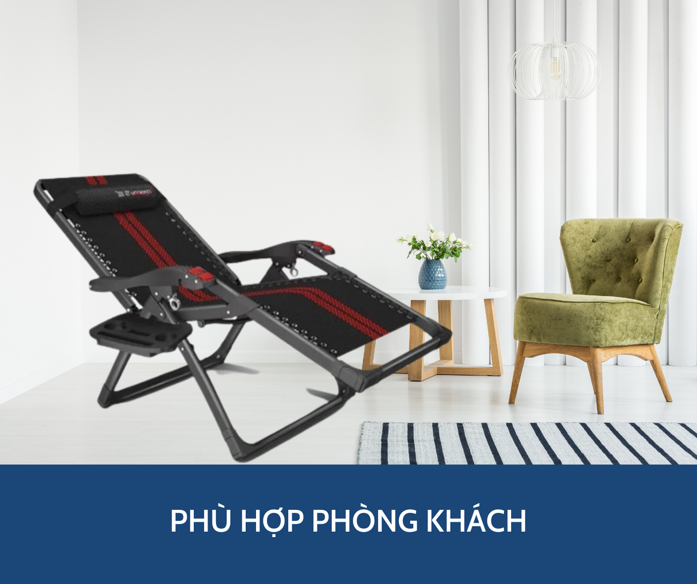 Ghế Xếp Có Massage Tay Kachi MK234 – Kèm Khay Để Ly