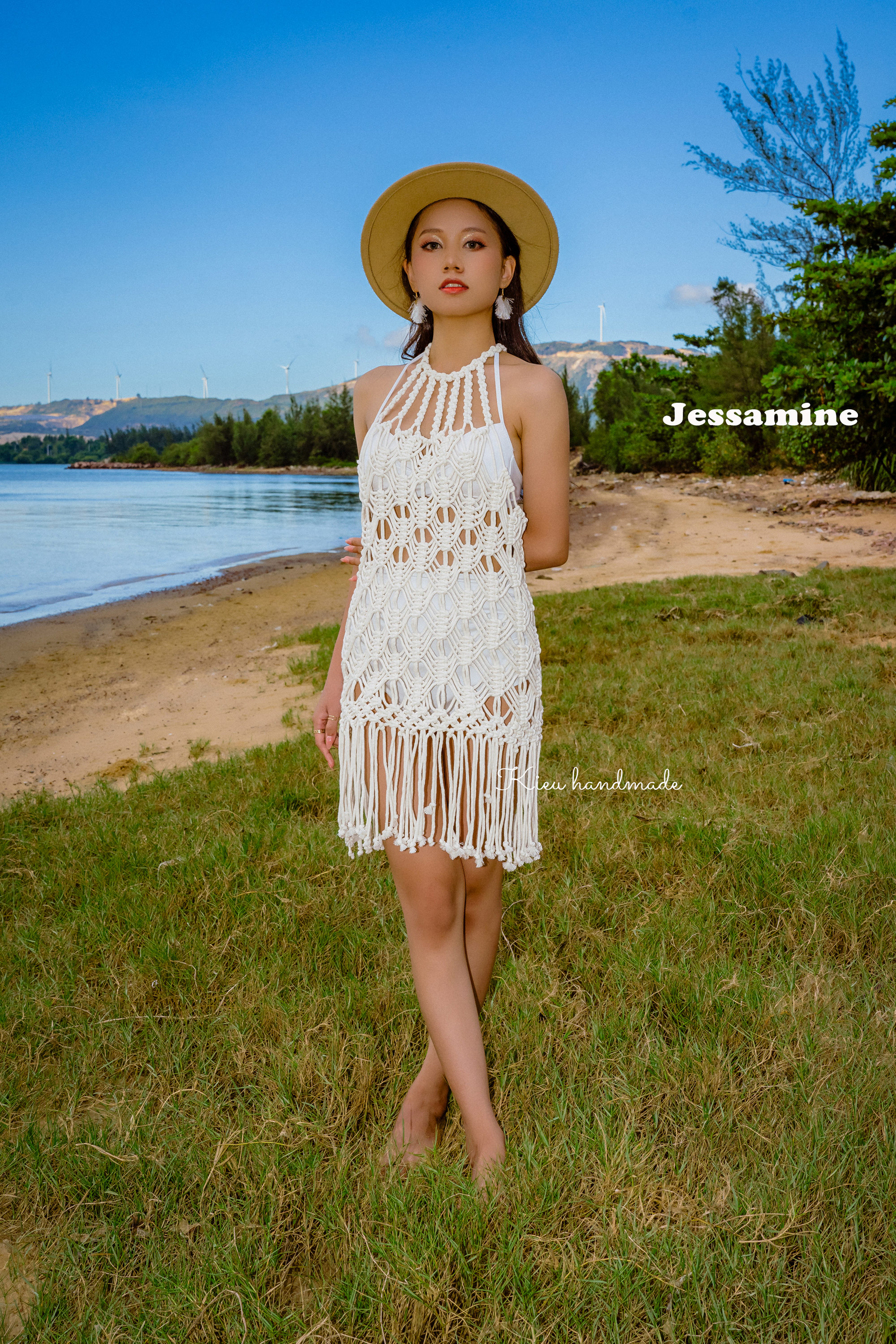 Đầm thắt dây macrame chụp ảnh cưới, đầm tiệc tối bãi biển - Jessamine