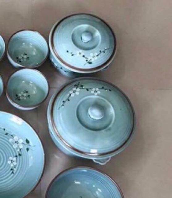 Âu cơm men lam  Hoạ tiết hoa đào