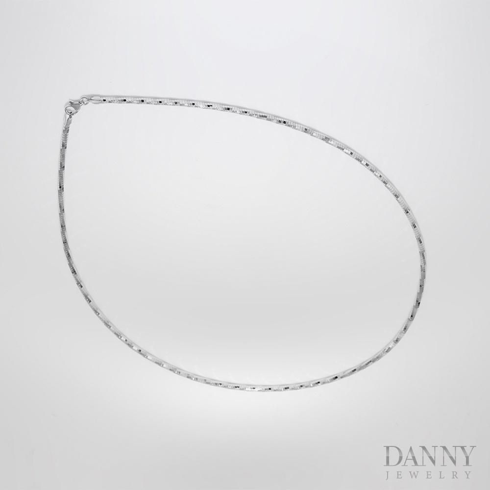 Kiềng Đeo Cổ Nữ Chất Liệu Bạc 925 Cao Cấp Xi Bạch Kim Sang Trọng 46 cm by Danny Jewelry PI4G0007