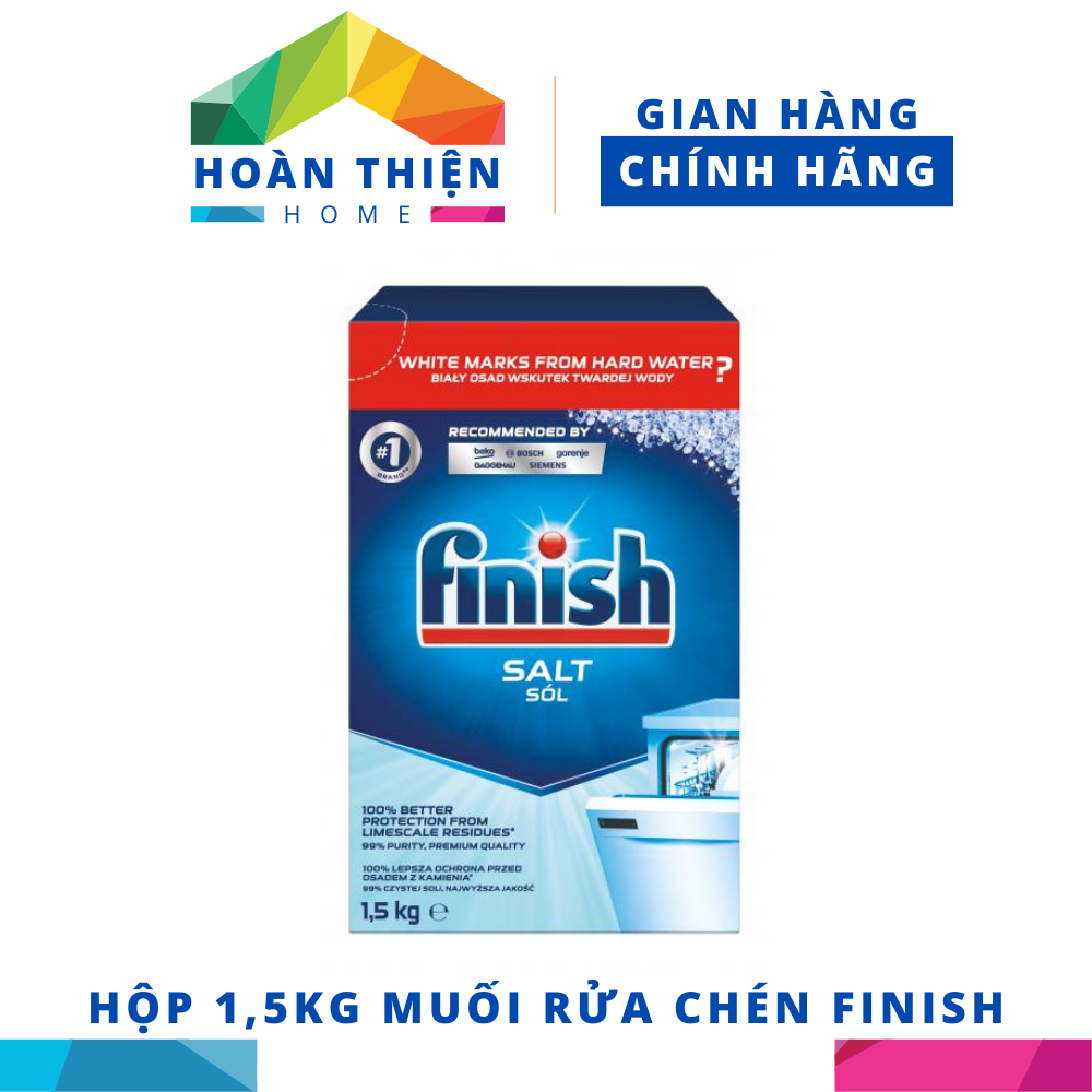 Combo Finish phụ gia: Nước làm bóng 400ml + Dung dịch vệ sinh máy 250ml + Muối rửa chén bát 1.5kg