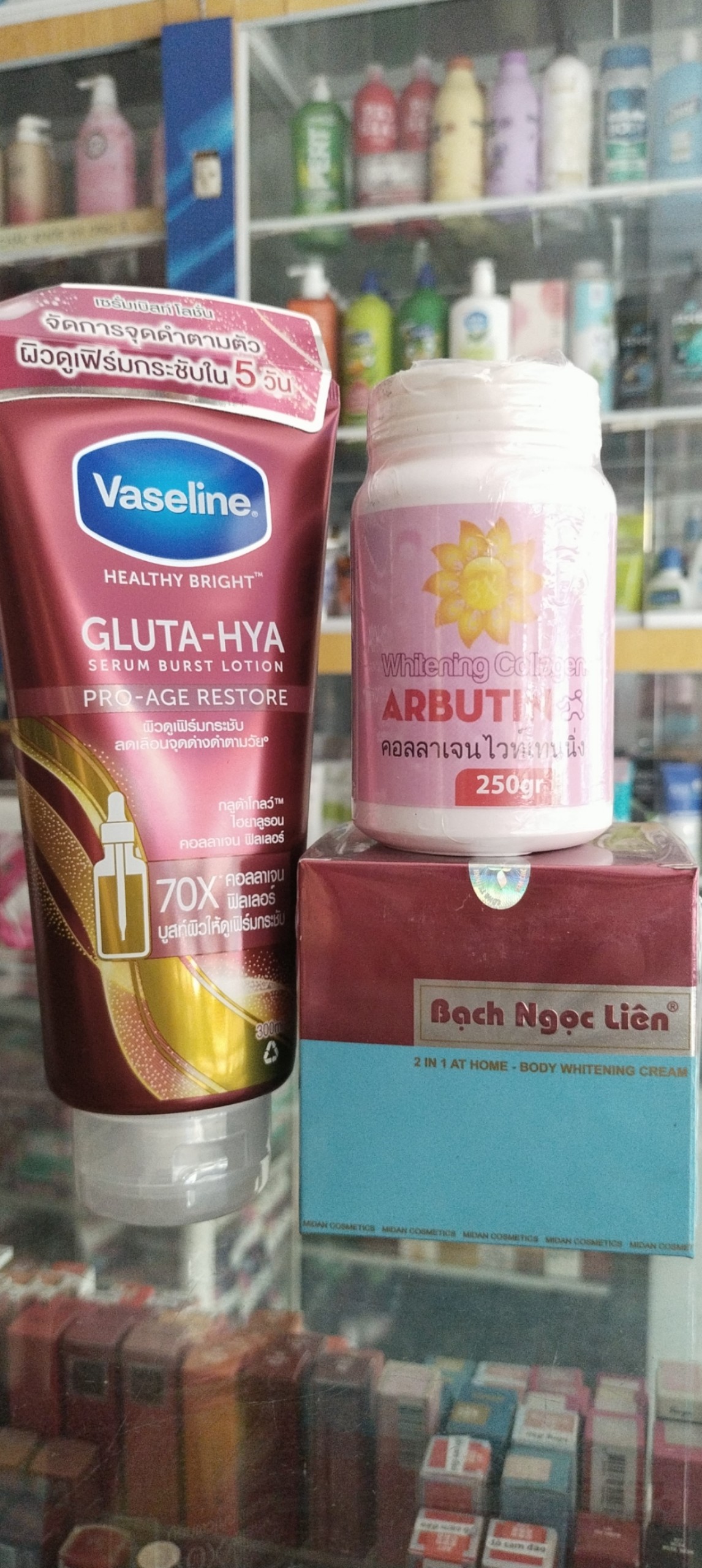 Combo kem trắng da body Bạch Ngọc Liên Vaseline kích trắng arbutin nhanh thắm nhanh sau 7 ngày sử dụng ( không xuất hóa đơn đỏ )