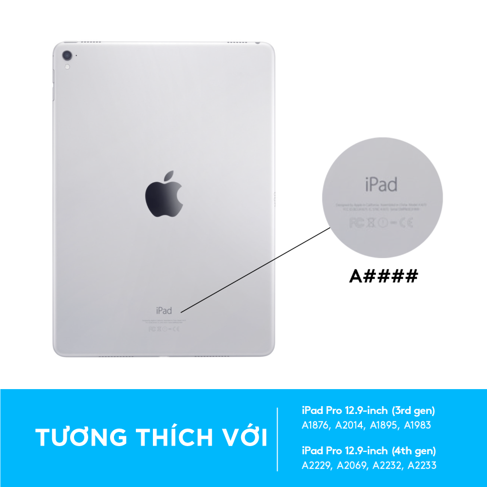 Bao da kèm bàn phím Logitech Slim Folio Pro dành cho iPad Pro 12.9 inch - Hàng chính hãng