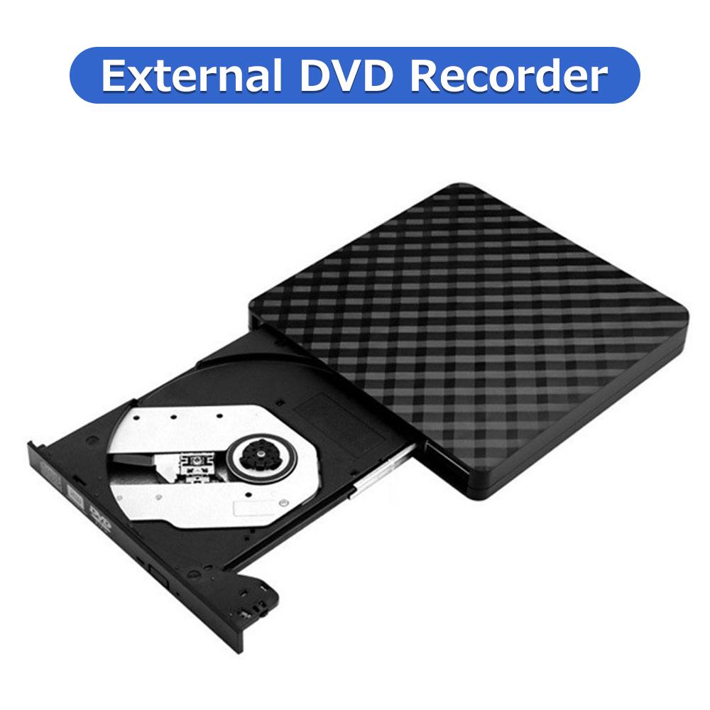 USB3.0 External Optical Drive DVD Burner Recorder CD Player Support One-key Recording Wide Application Black