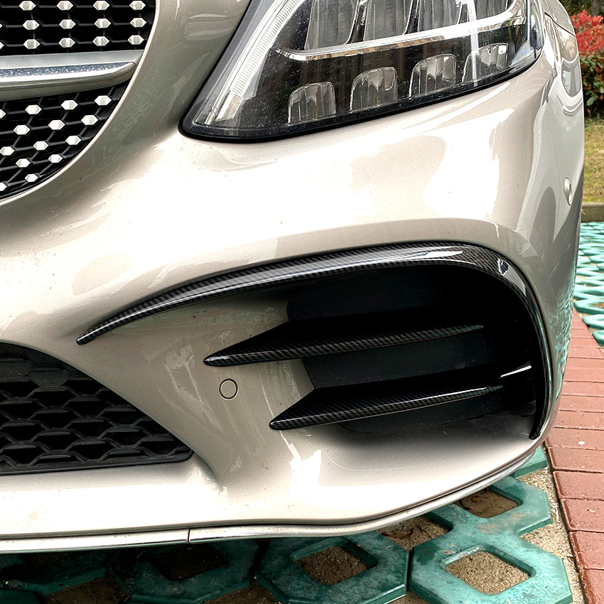 Nẹp Viền Carbon Bao Đèn Sương Mù Cản Trước Mercedes Benz C Class W205 C180 c200 C260 2019 2020 +