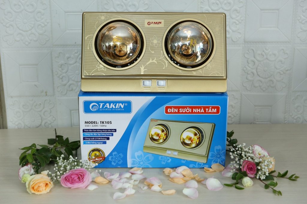 Đèn Sưởi Phòng Nhà Tắm 2 Bóng TAKIN TK-105 - Hàng Chính Hãng