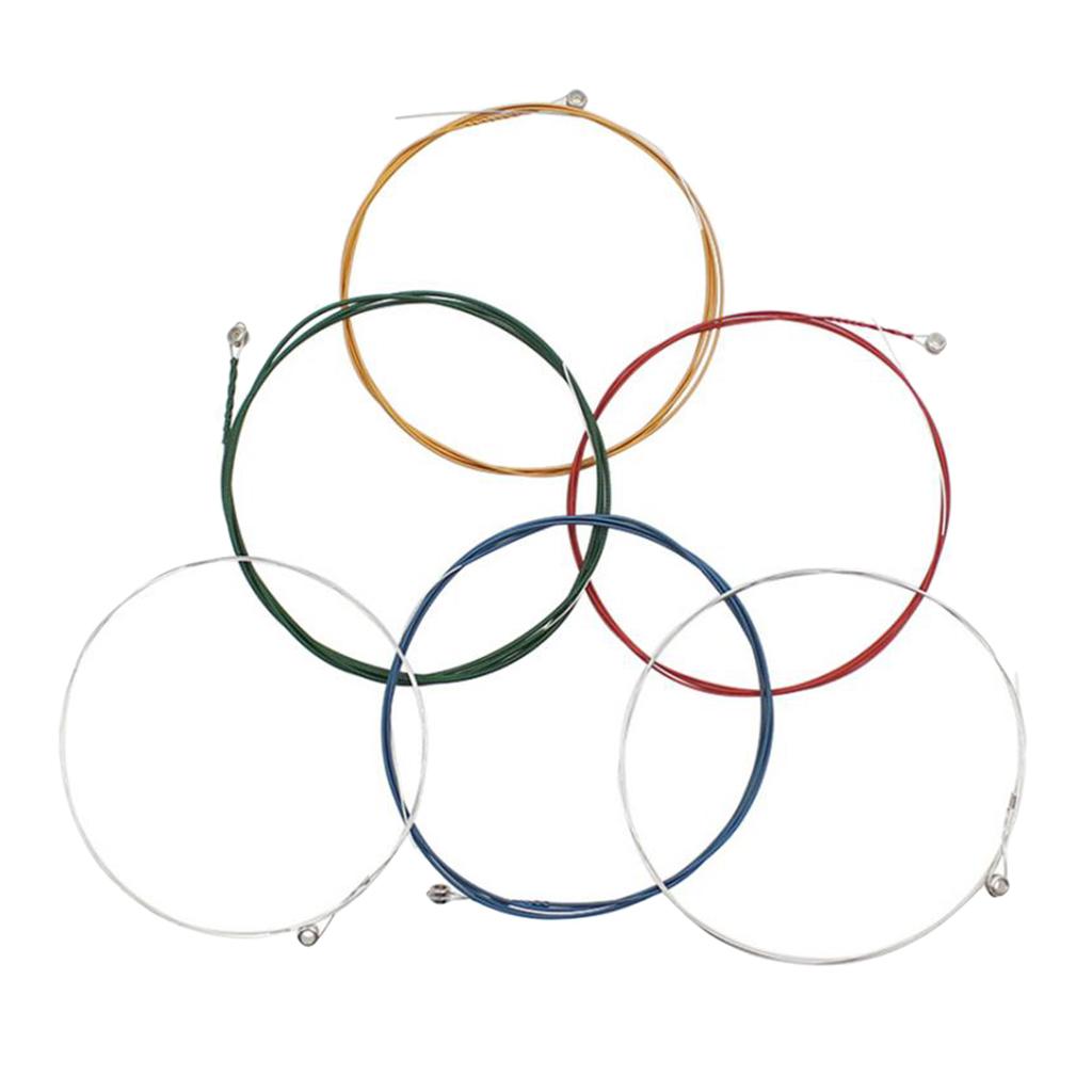6x Colorful Acoustic Folk Guitar 6 Strings Set Copper Alloy Instrument Parts