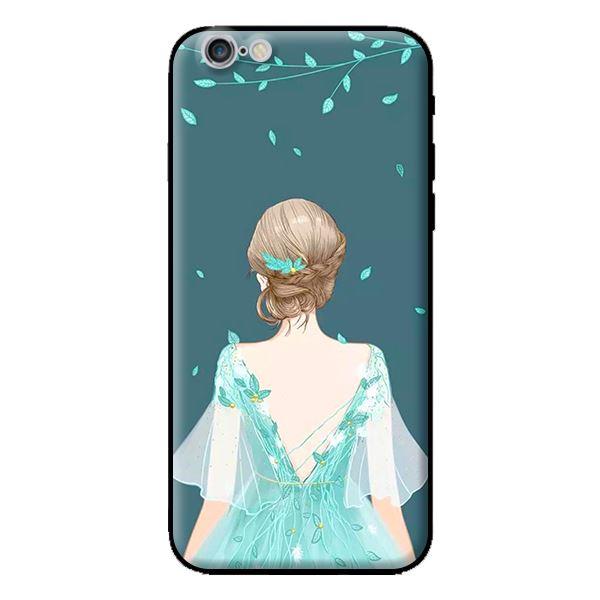 Ốp in cho iPhone 6s Plus Cô Gái Nền Xanh - Hàng chính hãng