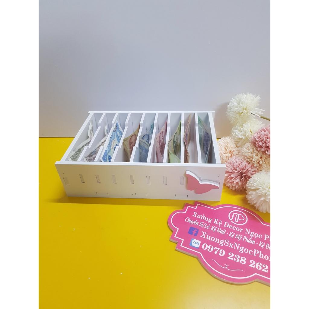 Khay đựng tiền quầy thu ngân 9 ô (K15) hình bướm xinh xắn