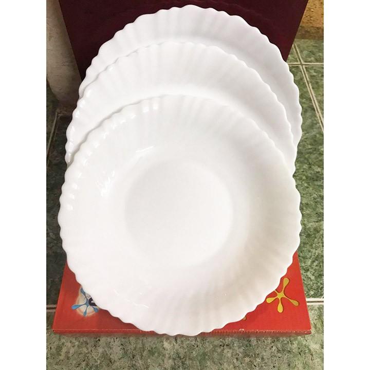 Bộ 3 Đĩa Sứ Thủy Tinh Cao Cấp Opal Glass