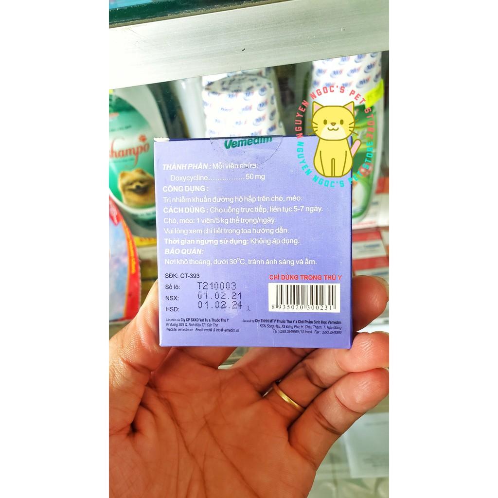 Repiscure Vemedim - Viên uống ngăn ngừa và hỗ trợ điều trị nhiễm khuẩn đường hô hấp cho chó mèo