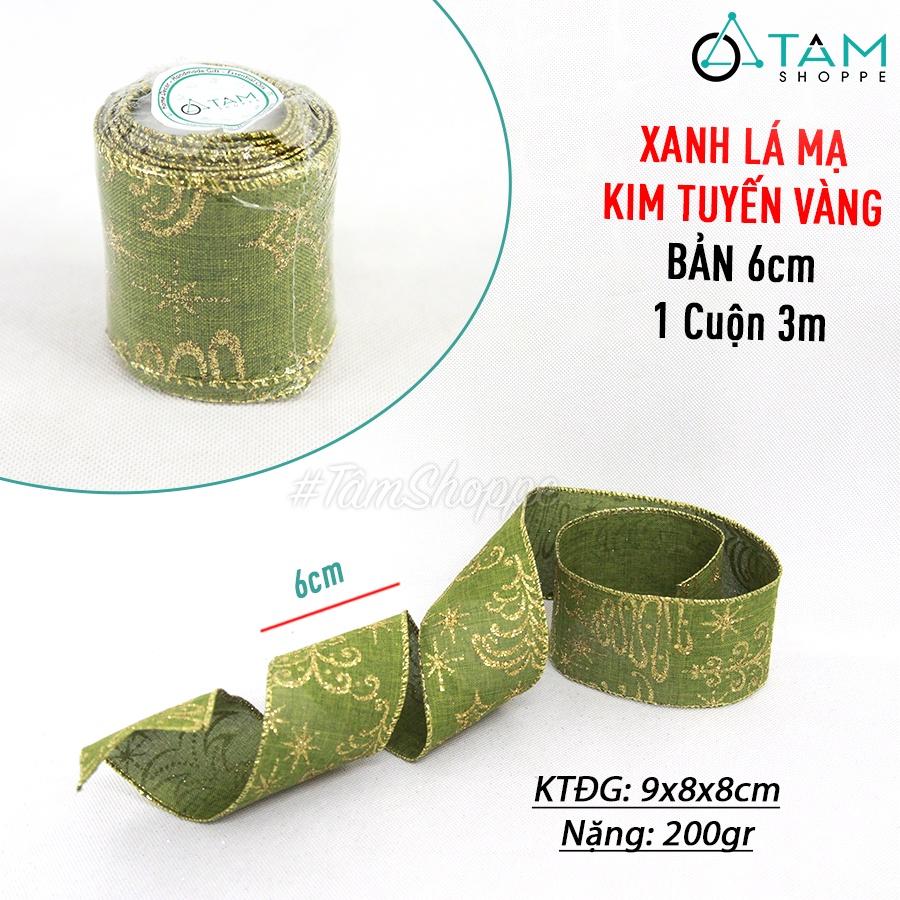 Ruy băng vải họa tiết bản to từ 5-10cm nhiều kiểu (Cuộn 3m) RB-05