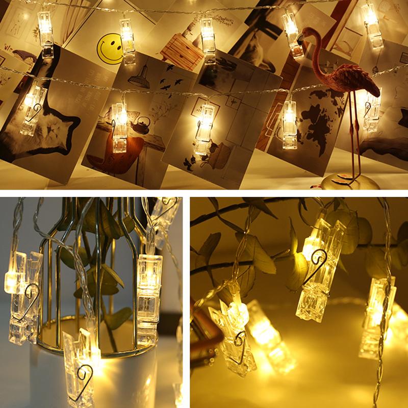 Dây Đèn Led 40 Kẹp Ảnh Chống Thấm Nước Trang Trí Nhà Cửa