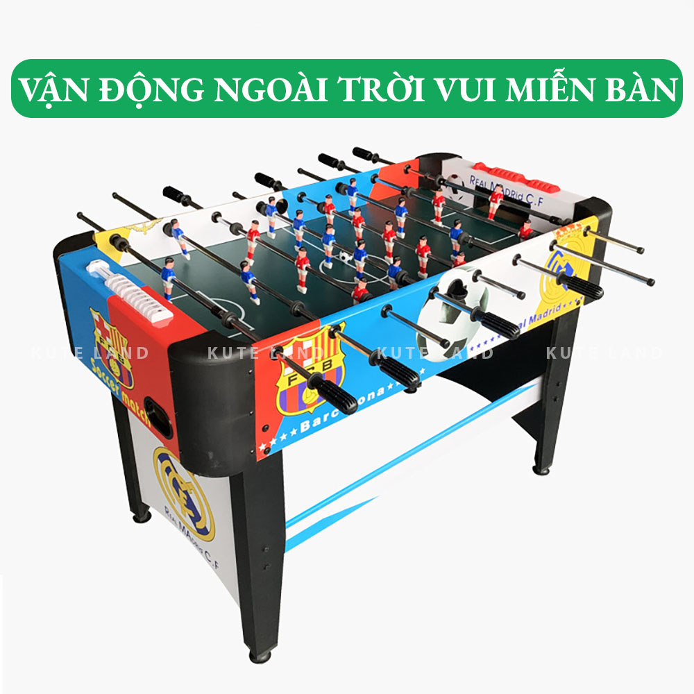 Bàn bi lắc CLB Real &amp; Barca vip size khủng 118x62x80 cm 8 tay cầm chân cao chơi game tại nhà