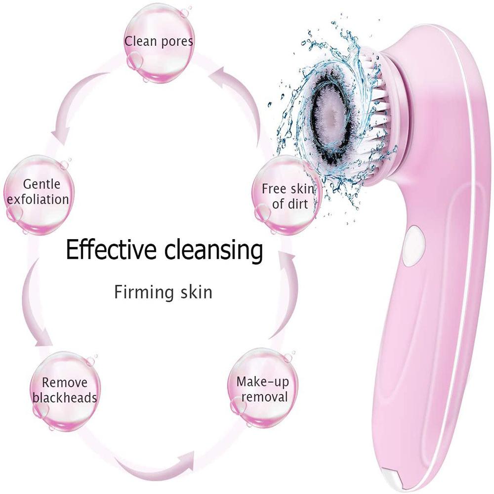 6 trong 1 Mặt Bộ Làm Sạch Da Mặt Xoay Vệ Sinh Làm Sạch Da Mặt Thiết Bị Với Chân Đế Chống Nước Làm Đẹp Da Mặt Bàn Chải Cọ Sạch