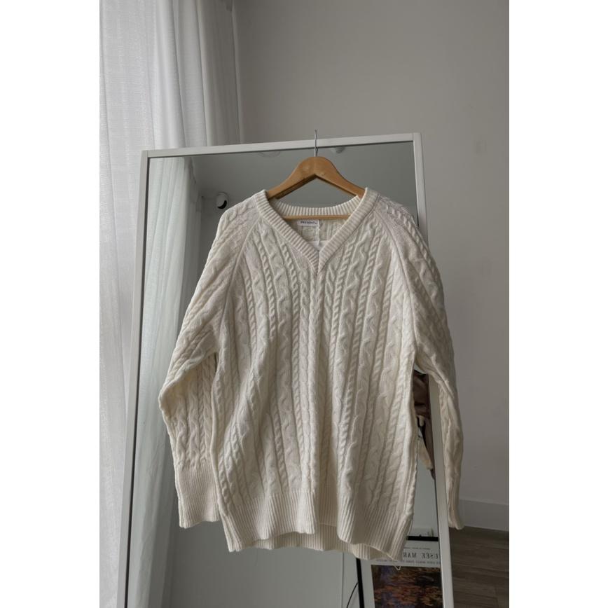 Áo len vặn thừng suông dài dày mịn ấm áp