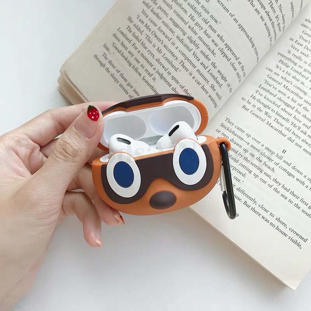 Bao Case Ốp dành cho Airpods 1/2, Airpods Pro chồn mắt to kute 3D silicon cao cấp