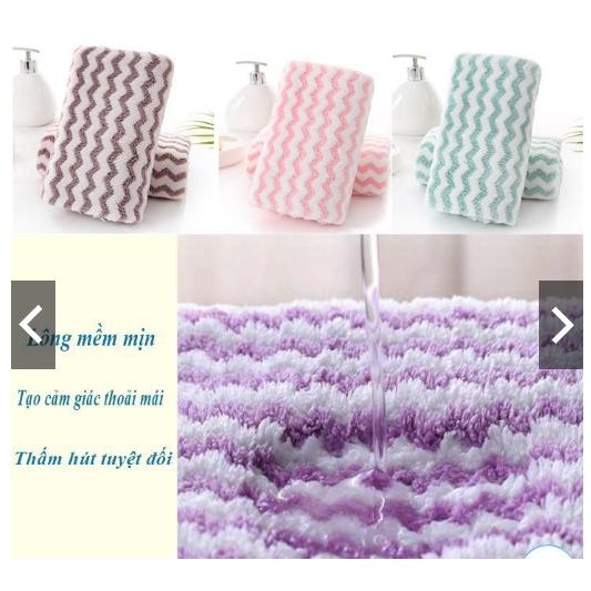 Khăn mặt kẻ sọc lông cừu xuất hàn