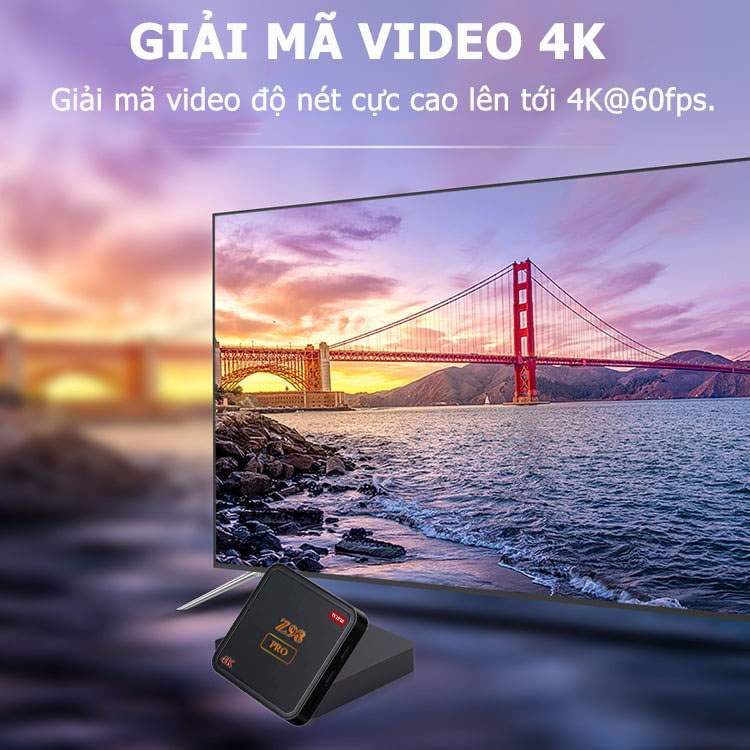 Tivi box Z98 Pro mới có điều khiển giọng nói tiếng việt Ram 4G Rom 32G hỗ trợ bluetooth Wifi băng tần kép cài sẵn chương trình tivi và xem phim HD miễn phí vĩnh viễn - Hàng nhập khẩu