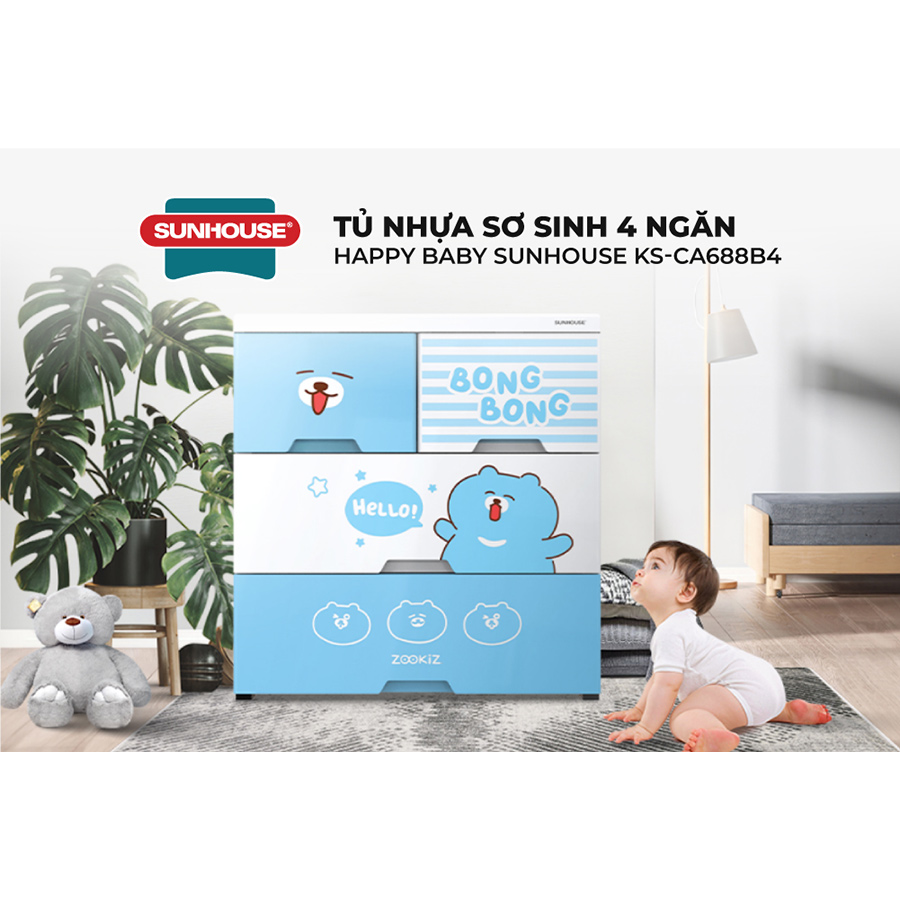 Tủ nhựa sơ sinh Happy Baby Sunhouse KS-CA688