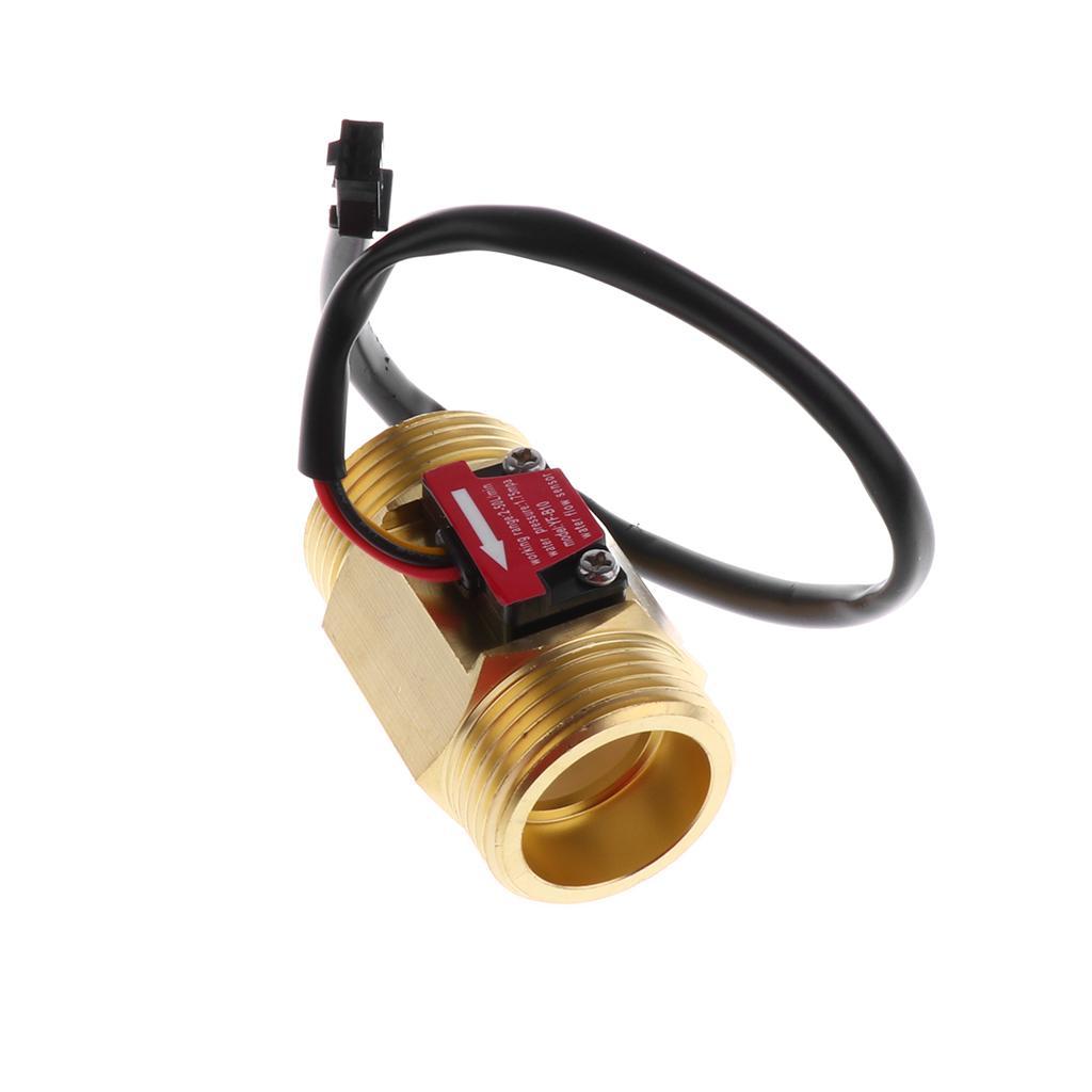 4pcs Copper G1 Thread Water Flow Sensor With Accuracy 1 ～ 25L / MIN ± 5% DC 5 ～ 15V