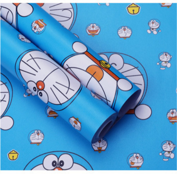 Cuộn 5m Decal Giấy Dán Tường DOREMON ĐEO CHUÔNG