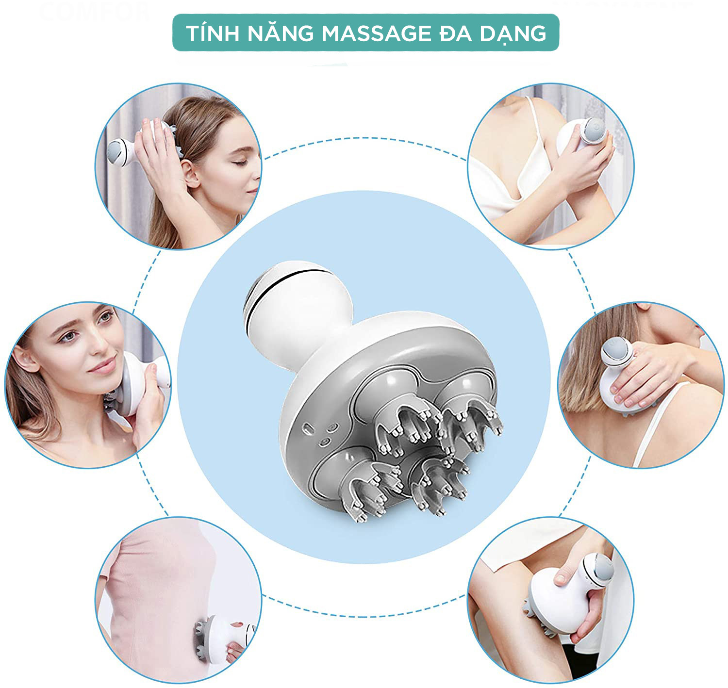 Máy Massage Cầm Tay Cao Cấp KINGTECH ST-701 - Chuyên Mát xa Đầu, Cổ, Mặt - Không Dây, Kèm Đế Sạc Di Động - Giúp Thư Giãn, Giảm Căng Thẳng - Quà Tặng Tuyệt Vời Cho Người Thân