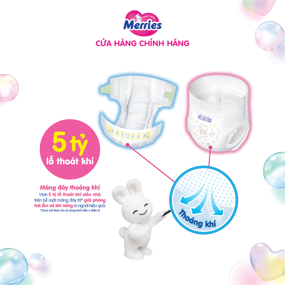 Tã/bỉm dán Merries size M - 56 miếng (dành cho bé từ 6 - 11kg)
