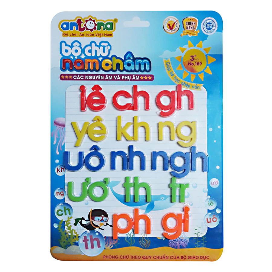 Bộ chữ nam châm các nguyên âm và phụ âm - Antona 264