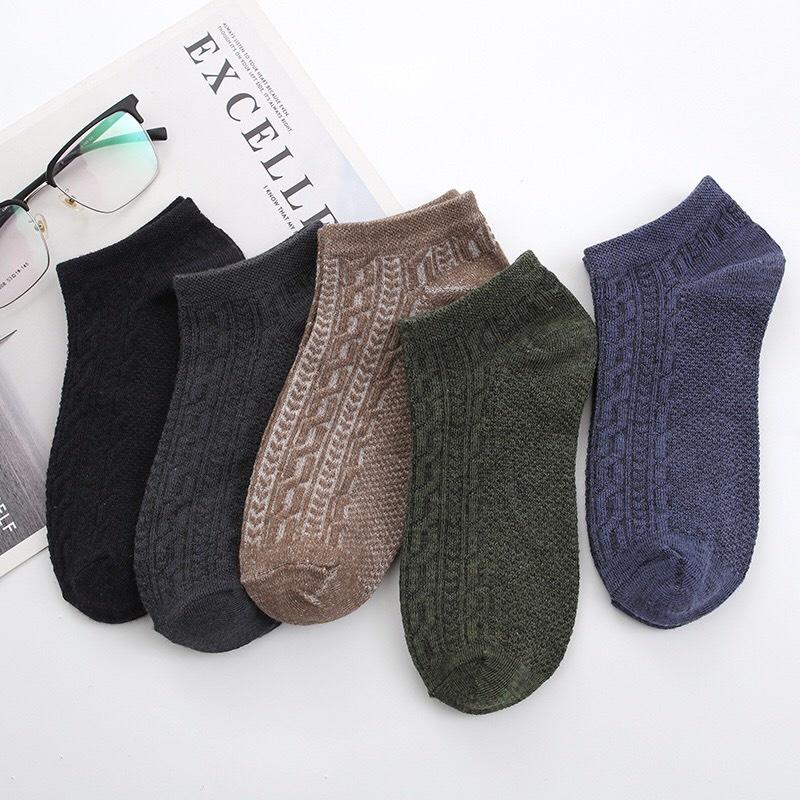 Vớ Nam CỔ NGẮN cao cấp , Tất Cổ Ngắn Nam chất liệu cotton khử mùi kháng khuẩn màu sắc trầm