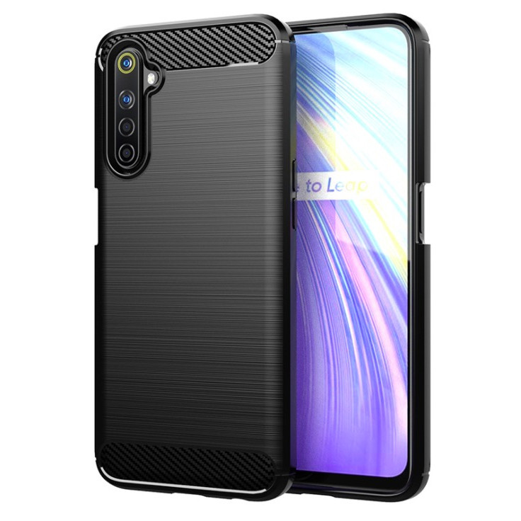 Ốp lưng chống sốc Vân Sợi Carbon cho Realme 6 Pro