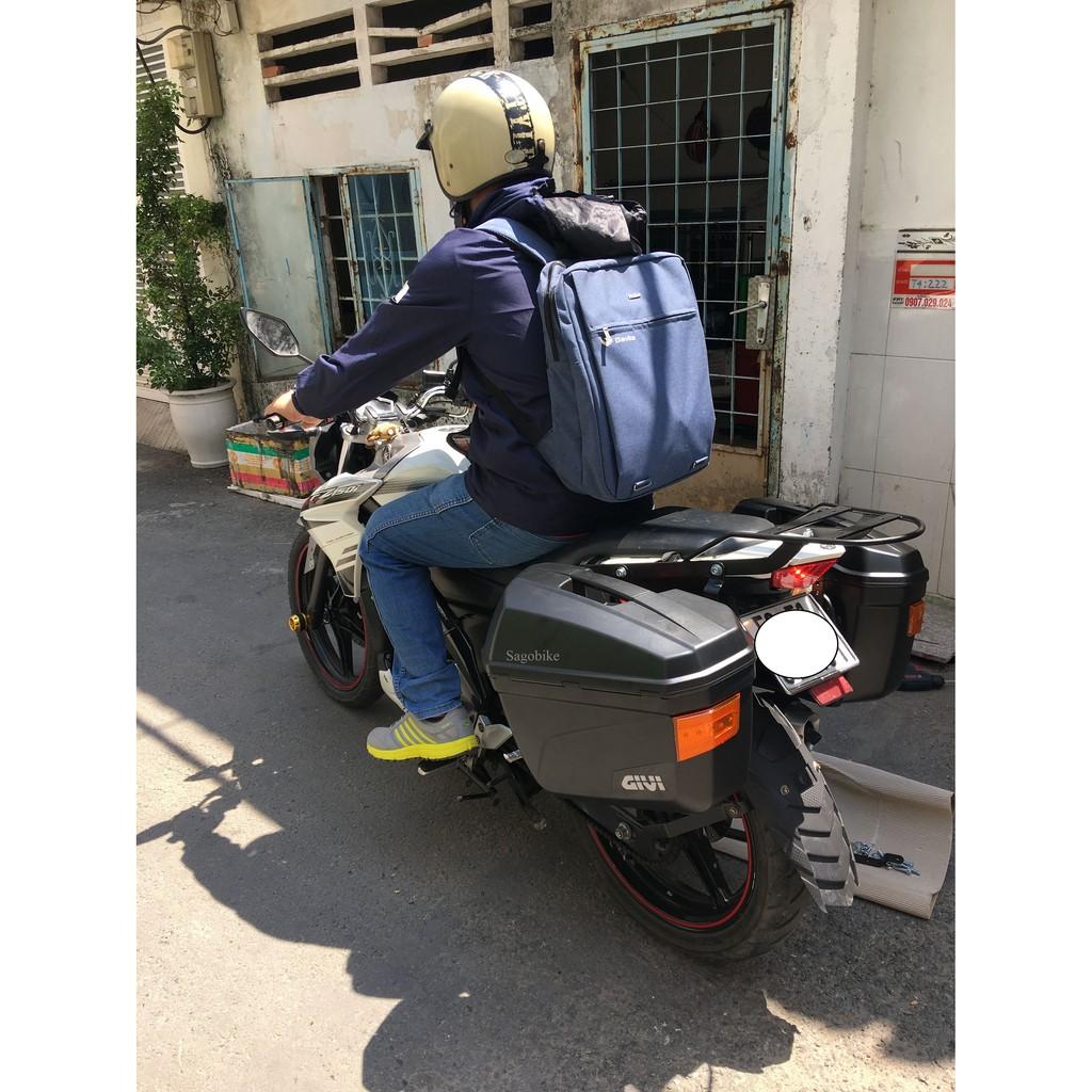 Thùng hông Givi E22NS_OR và baga hông SBLFZ150i, baga sau gắn cho xe FZ 150i