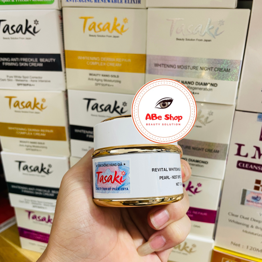 KEM TASAKI NGỌC TRAI - COLLAGEN - YẾN - REVITAL WHITENING PEARL CREAM 20G
