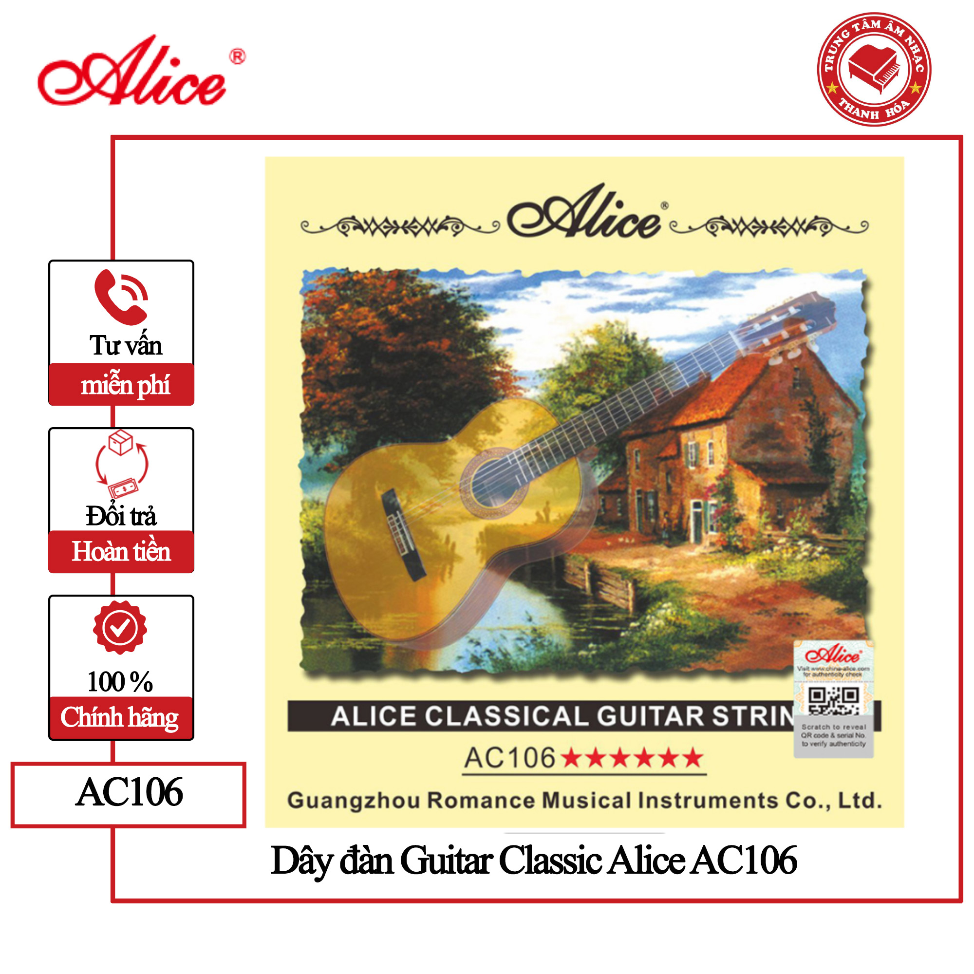 Bộ dây đàn Guitar Classic Alice AC106  - Hàng chính hãng