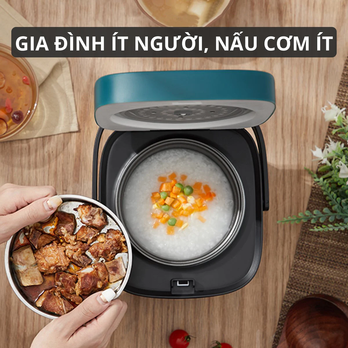 Nồi Cơm Điện Mini Mishio MK265 0.8 Lít - Hàng chính hãng