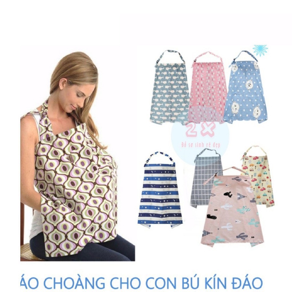 Áo choàng cho bé bú nơi công cộng vải cotton cao cấp. Choàng bú sơ sinh