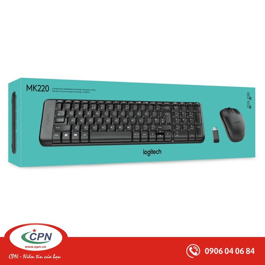Bộ bàn phím + Chuột vi tính không dây Logitech MK220- Hàng chính hãng