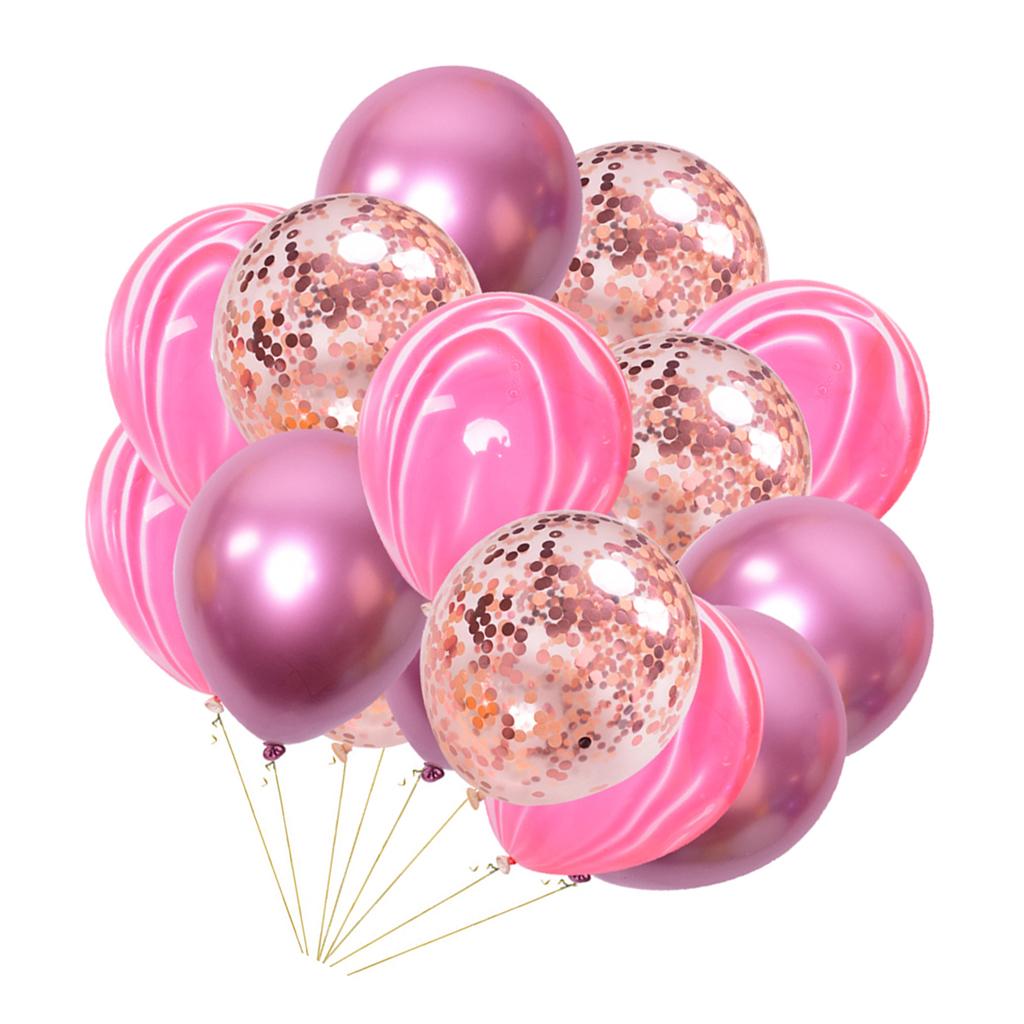 15x Latex Confetti Foil Balloons Wedding Birthday Hen Party Supplies Blue