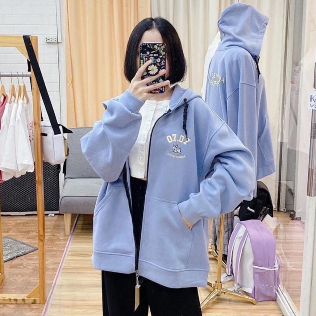 Áo Hoodie - Áo Khoác Nỉ Nam Nữ Dây Kéo Unisex Thêu 0707 Cực Hot - Kèm DEAL Sốc