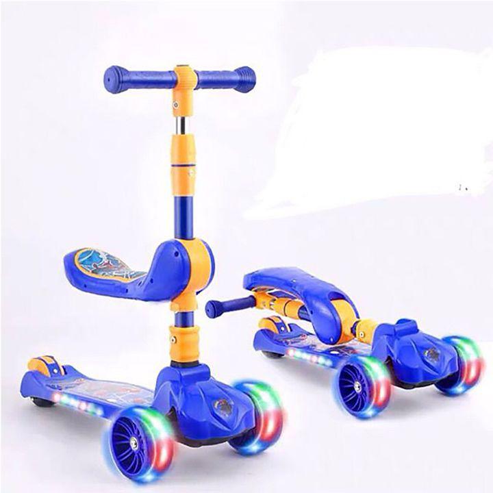 Xe Scooter, Xe Trượt Gấu Cho Bé Bánh Có Đèn ,Có Nhạc, có ghế