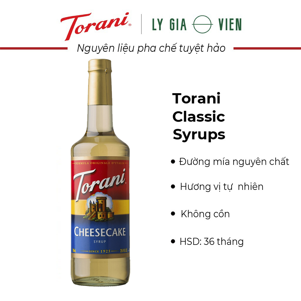 Siro Pha Chế Vị Bánh Phô Mai Torani Classic Cheesecake Syrup 750ml Mỹ