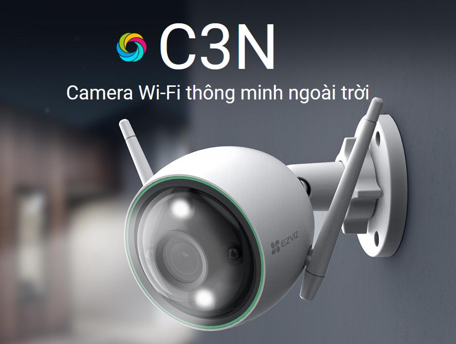 Camera IP Wifi ngoài trời EZVIZ C3N 1080P - ban đêm có màu - hổ trợ thẻ nhớ lên đến 256G - hàng nhập khẩu