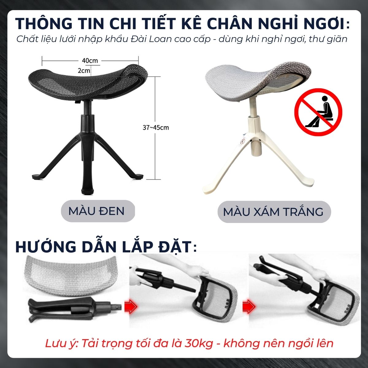 Kệ để chân ghế văn phòng DandiHome cao cấp