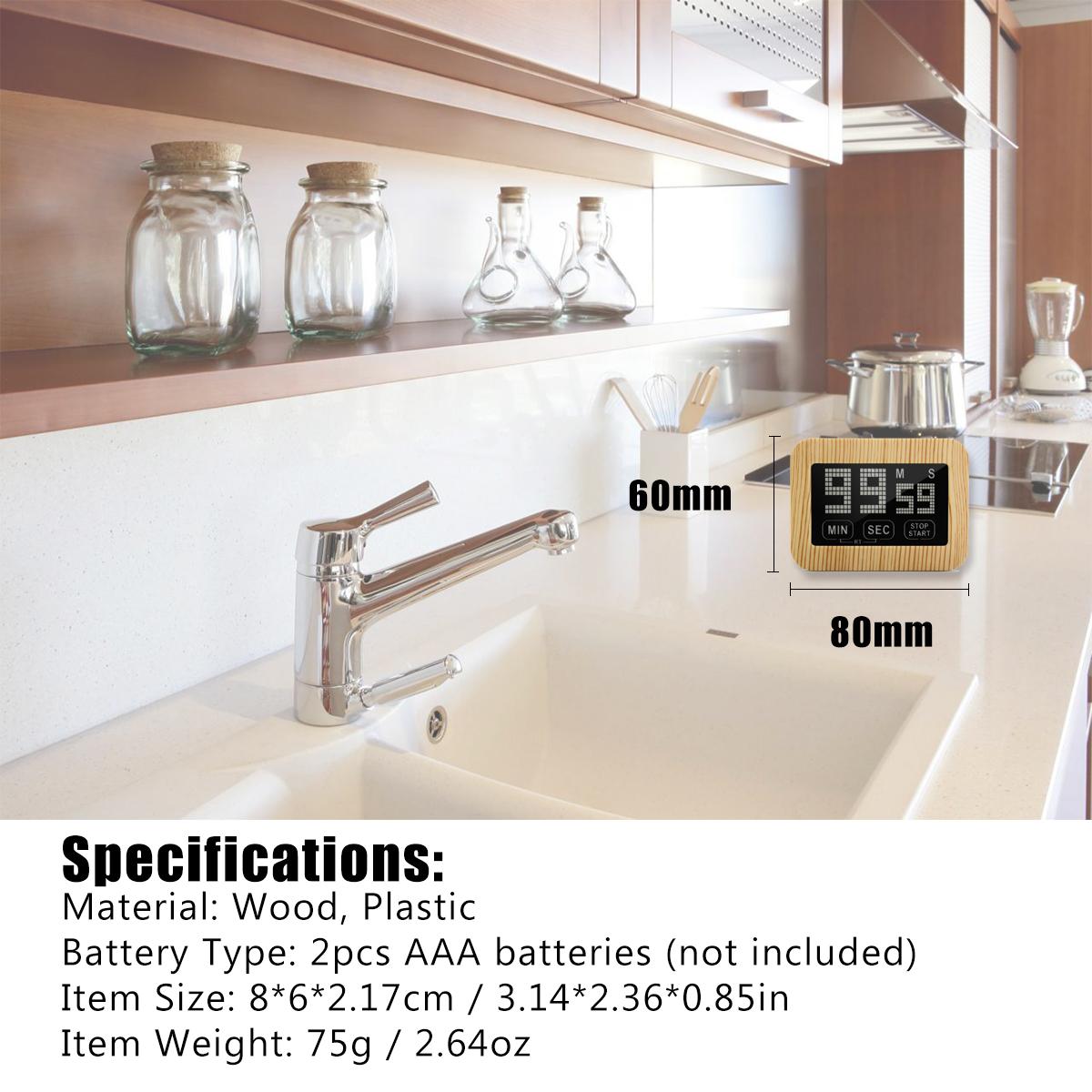 Digital Kitchen Timer Magnetic Countdown Clock Large Display Touchscreen Count Up and Down Timer with Retractable