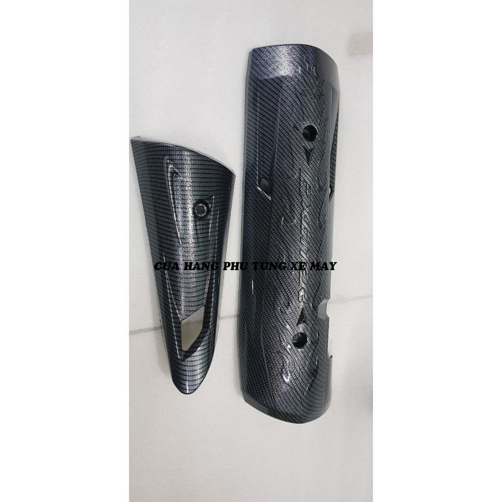Trọn bộ ốp pô và ốp cổ pô cacbon dành cho xe Exciter 150