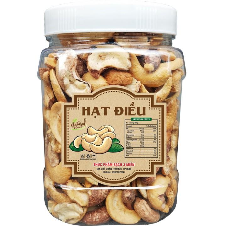 Hạt điều bể rang muối còn ít vỏ - Hũ 500g chất lượng