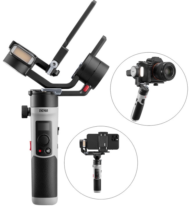 Gimbal Zhiyun Crane-M2 S đa năng cho máy ảnh, điện thoại, action cam - Hàng Chính Hãng