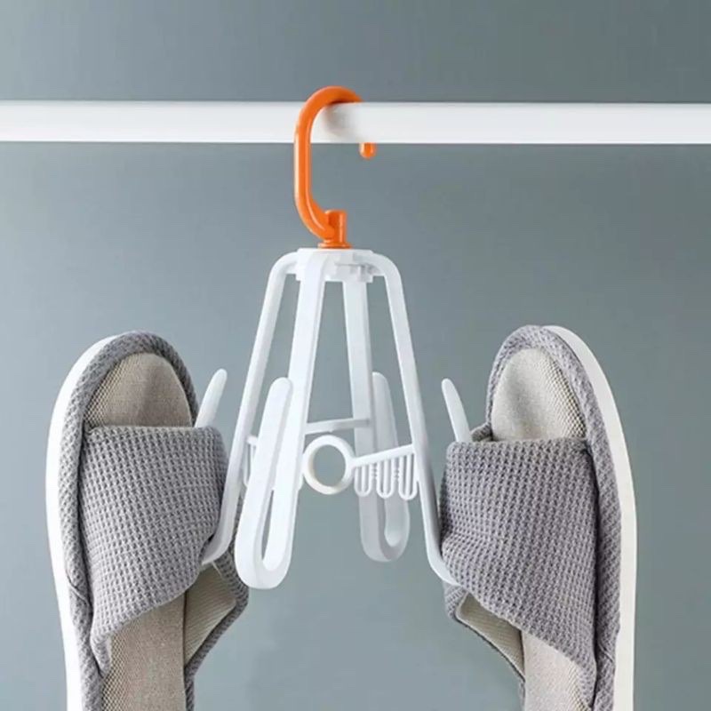 Set 2 móc treo phơi giày dép thông minh đầu xoay 360 độ , xếp gọn tiện lợi khả năng chịu lực cao , phơi được nhiều đồ mà không chiếm diện tích , mau khô ráo nước tiện lợi